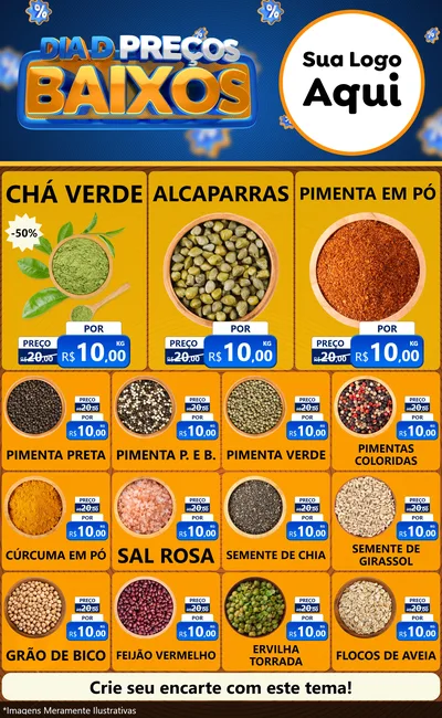 Modelo de Encarte para Encarte Grande com o tema Dia D Preço Baixo para Produtos Naturais