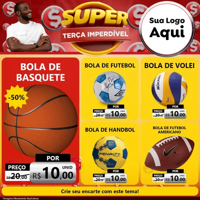 Modelo de Rede Social para Feed Facebook com o tema Super Terça Imperdível para Artigos Esportivos
