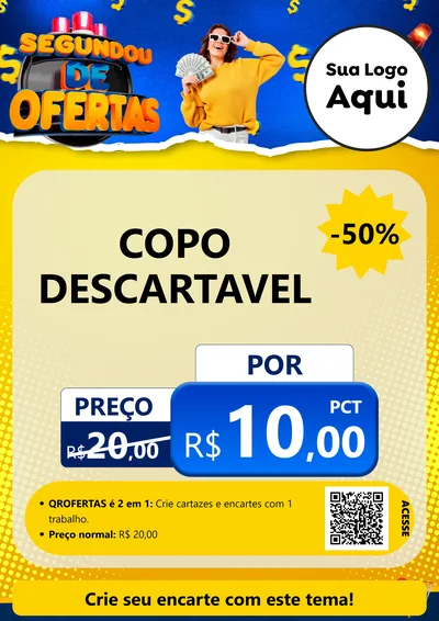 Modelo de Cartaz para Cartaz A4 Vertical com o tema Segundou de Ofertas para Embalagens