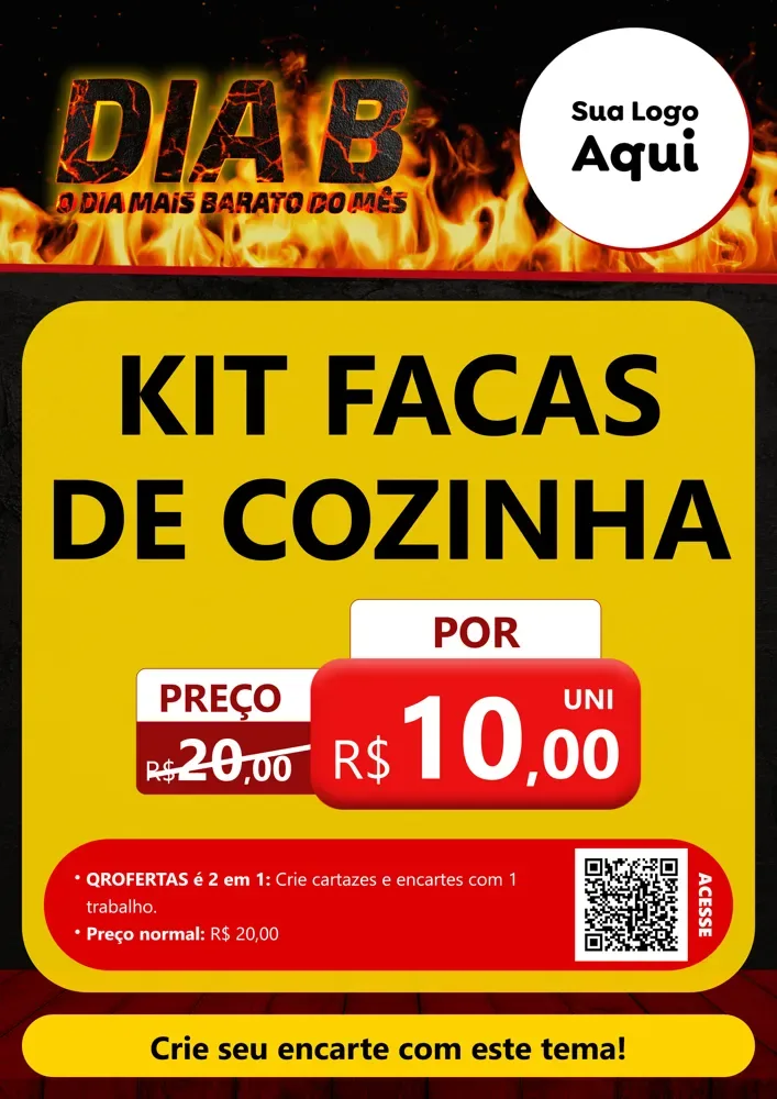 Modelo de Cartaz para Cartaz A4 Vertical com o tema Dia B para Utilidades Domésticas