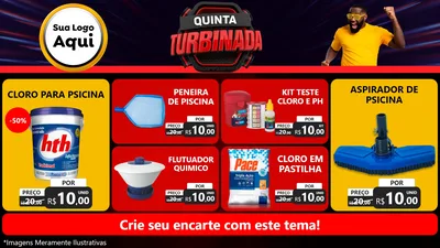 Modelo de TV para TV Horizontal com o tema Quinta Turbinada para Produtos para Piscina