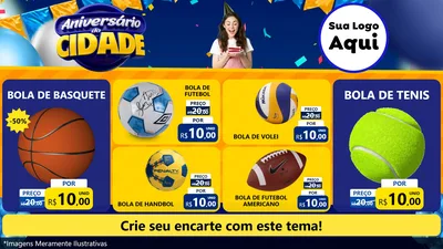 Modelo de TV para TV Horizontal com o tema Aniversário da Cidade para Artigos Esportivos