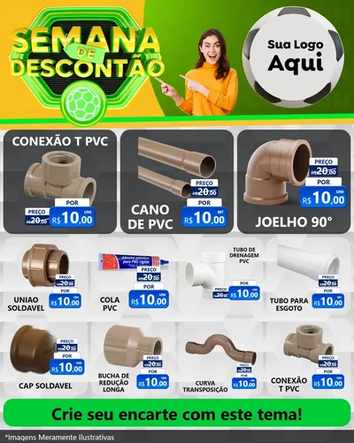 Modelo de Rede Social para Feed Instagram com o tema Semana de Descontão - Copa para Tubos e conexões