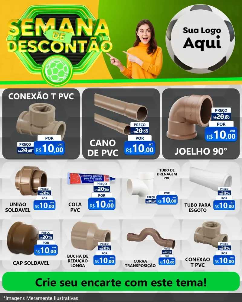 Modelo de Rede Social para Feed Instagram com o tema Semana de Descontão - Copa para Tubos e conexões