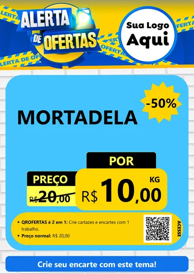 Modelo de Cartaz para Cartaz A4 Vertical com o tema Alerta de Ofertas para Frios e Laticínios