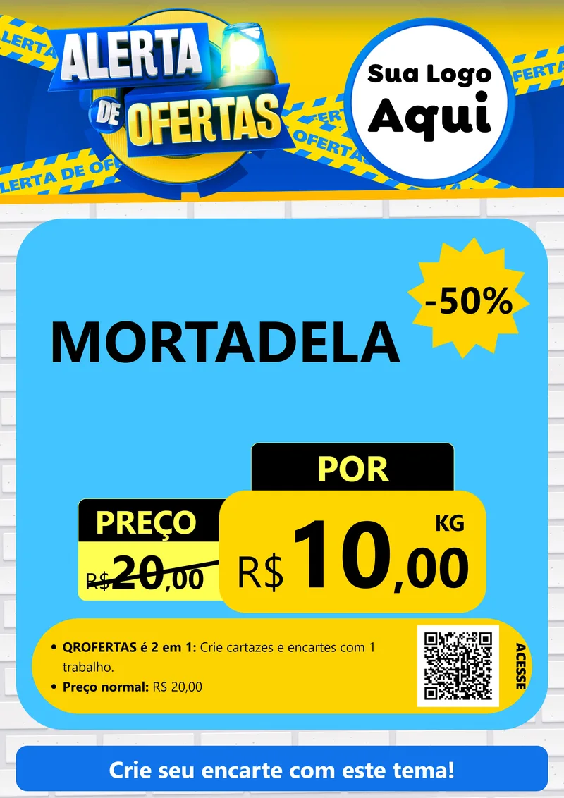 Modelo de Cartaz para Cartaz A4 Vertical com o tema Alerta de Ofertas para Frios e Laticínios