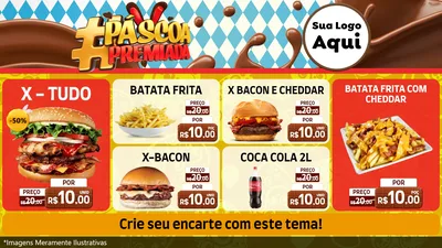Modelo de TV para TV Horizontal com o tema Páscoa Premiada para Hamburgueria