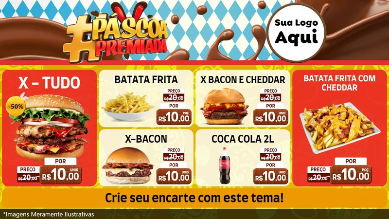 Modelo de TV para TV Horizontal com o tema Páscoa Premiada para Hamburgueria