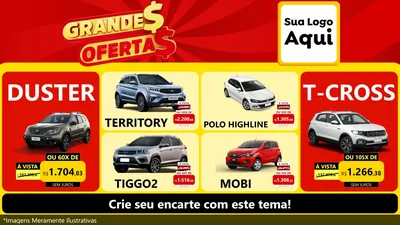 Modelo de TV para TV Horizontal com o tema Grandes Ofertas para Concessionaria de Carros