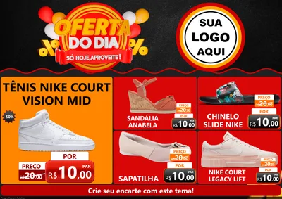 Modelo de Encarte para Encarte A4 Horizontal com o tema Oferta do Dia - Só hoje, Aproveite! para Calçados