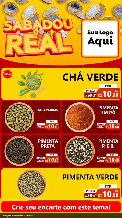 Modelo de TV para TV Vertical com o tema Sabadou do Real para Produtos Naturais