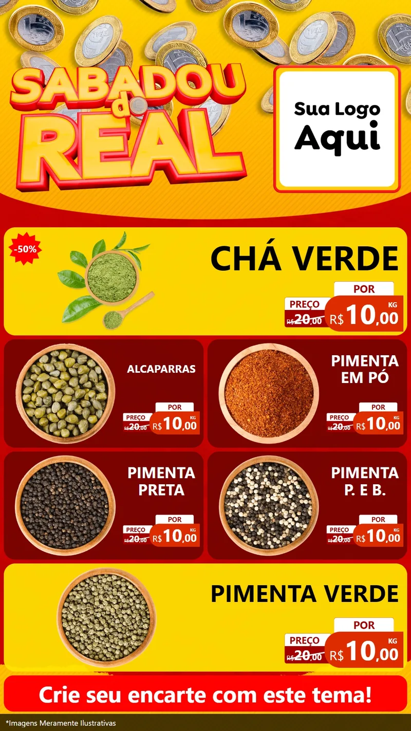 Modelo de TV para TV Vertical com o tema Sabadou do Real para Produtos Naturais