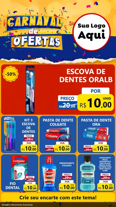 Modelo de Rede Social para Stories com o tema Carnaval de Ofertas para Higiene Pessoal