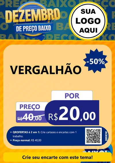 Modelo de Cartaz para Cartaz A4 Vertical com o tema Dezembro de Preço Baixo para Ferragens