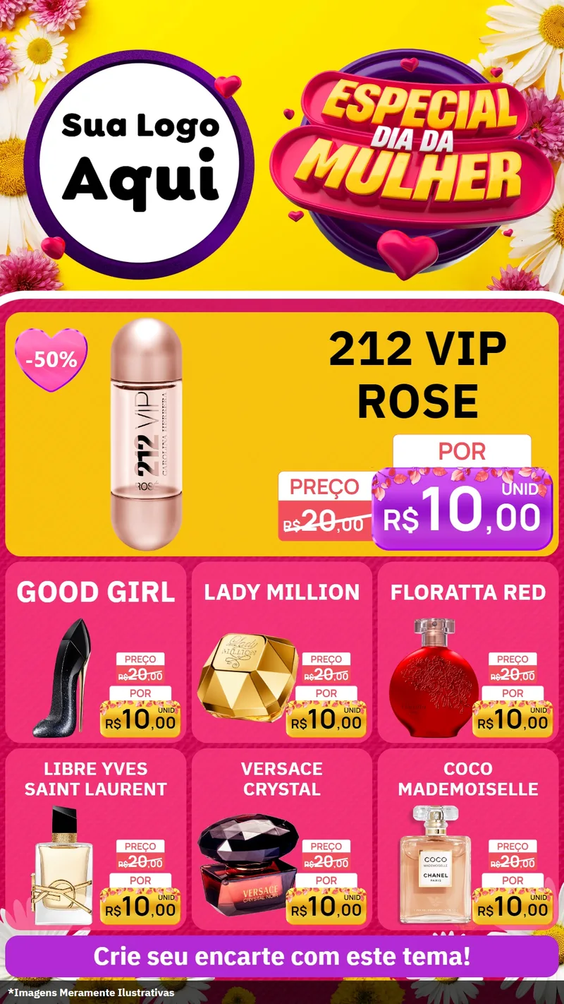 Modelo de Rede Social para Stories com o tema Especial Dia da Mulher para Perfumes