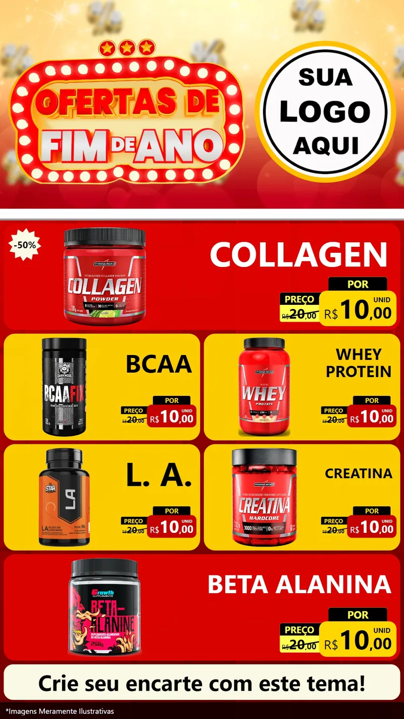 Modelo de TV para TV Vertical com o tema Ofertas de Fim de Ano para Suplementos alimentares