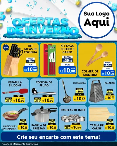 Modelo de Rede Social para Feed Instagram com o tema Ofertas de Inverno para Utilidades Domésticas