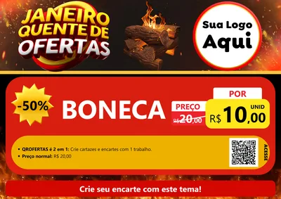 Modelo de Cartaz para Cartaz A4 Horizontal com o tema Janeiro Quente de Ofertas para Brinquedos