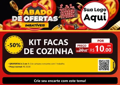 Modelo de Cartaz para Cartaz A4 Horizontal com o tema Sábado de Ofertas Imbatíveis para Utilidades Domésticas