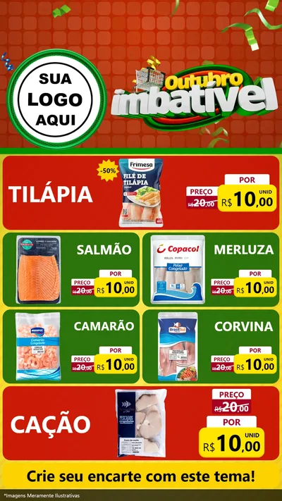 Modelo de TV para TV Vertical com o tema Outubro Imbatível para Peixaria