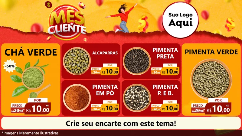 Modelo de TV para TV Horizontal com o tema Mês do Cliente para Produtos Naturais