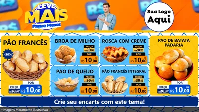 Modelo de TV para TV Horizontal com o tema Leve Mais, Pague Menos para Padaria