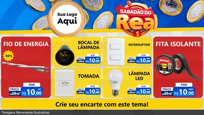 Modelo de TV para TV Horizontal com o tema Sabadão do Real para Materiais Elétricos