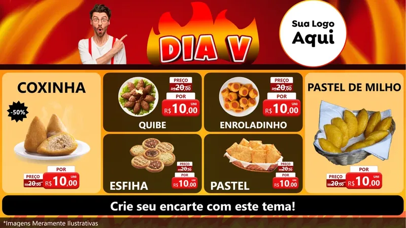 Modelo de TV para TV Horizontal com o tema Dia V para Salgadaria