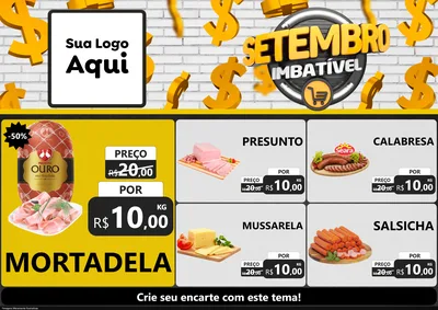 Modelo de Encarte para Encarte A4 Horizontal com o tema Setembro Imbatível para Frios e Laticínios