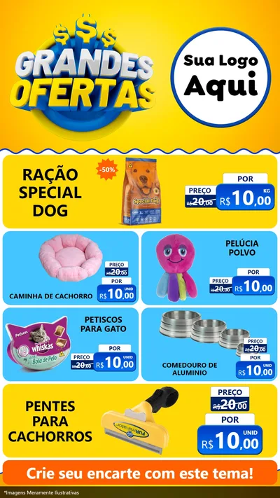Modelo de TV para TV Vertical com o tema Grandes Ofertas para Pet Shop