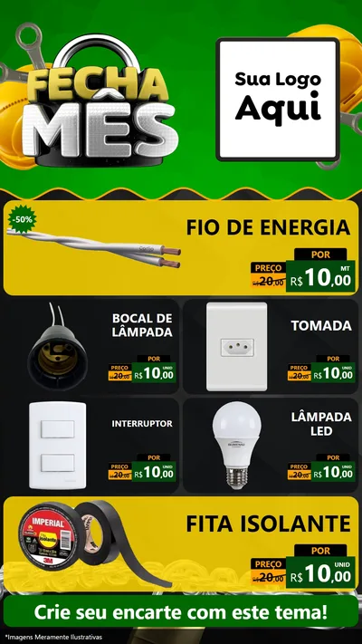 Modelo de TV para TV Vertical com o tema Fecha Mês para Materiais Elétricos