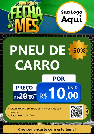 Modelo de Cartaz para Cartaz A4 Vertical com o tema Operação Fecha Mês para Auto peças