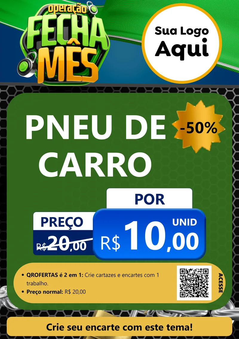 Modelo de Cartaz para Cartaz A4 Vertical com o tema Operação Fecha Mês para Auto peças