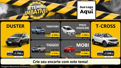 Modelo de TV para TV Horizontal com o tema Setembro Imbatível para Concessionaria de Carros