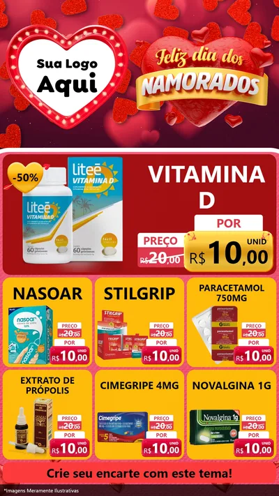 Modelo de Rede Social para Stories com o tema Feliz Dia Dos Namorados para Farmácia