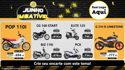 Modelo de TV para TV Horizontal com o tema Junho Imbatível para Concessionaria de Motos