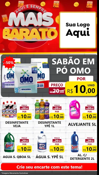 Modelo de Rede Social para Stories com o tema Mais Barato para Produtos de Limpeza