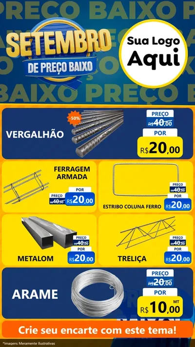 Modelo de TV para TV Vertical com o tema Setembro De Preço Baixo para Ferragens