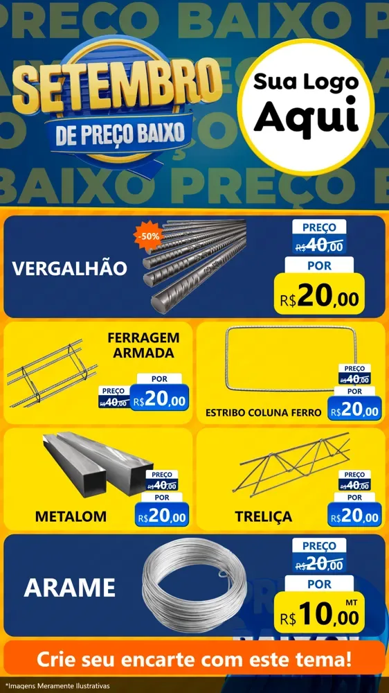 Modelo de TV para TV Vertical com o tema Setembro De Preço Baixo para Ferragens
