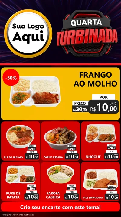 Modelo de Rede Social para Stories com o tema Quarta Turbinada para Restaurante