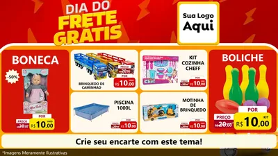 Modelo de TV para TV Horizontal com o tema Dia do Frete Grátis para Brinquedos