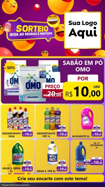 Modelo de Rede Social para Stories com o tema Sorteio para Produtos de Limpeza