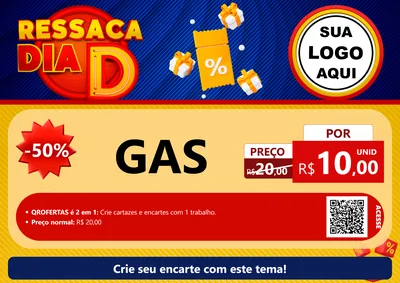 Modelo de Cartaz para Cartaz A4 Horizontal com o tema Ressaca Dia D para Água e gás
