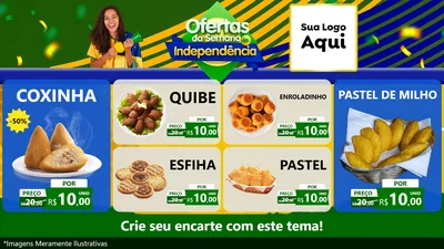 Modelo de TV para TV Horizontal com o tema Ofertas da Semana da Independência para Salgadaria