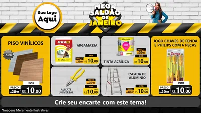 Modelo de TV para TV Horizontal com o tema Mega Saldão de Janeiro para Material para Construção