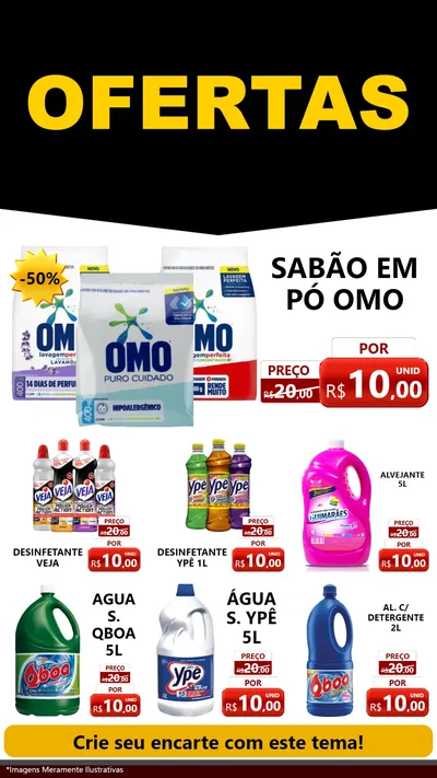 Modelo de Rede Social para Stories com o tema Ofertas Preto e Vermelho Cartaz para Produtos de Limpeza