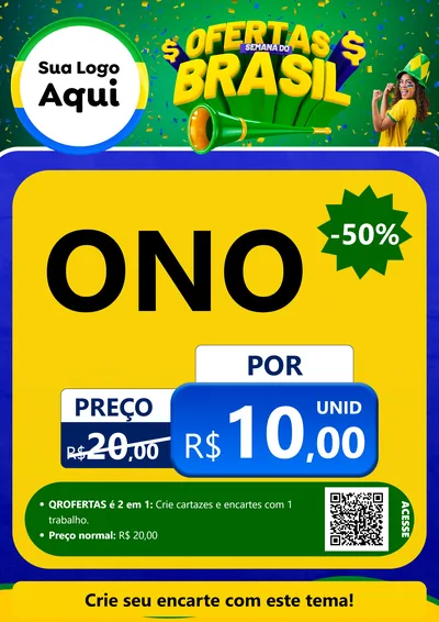Modelo de Cartaz para Cartaz A4 Vertical com o tema Ofertas Semana do Brasil para Óticas