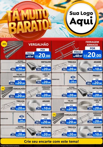 Modelo de Encarte para Encarte A4 Vertical com o tema Está Muito Barato para Ferragens