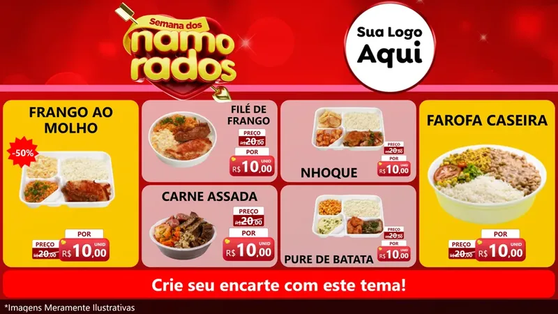 Modelo de TV para TV Horizontal com o tema Semana dos namorados para Restaurante
