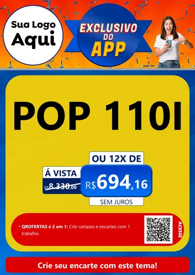 Modelo de Cartaz para Cartaz A4 Vertical com o tema Exclusivo do Aplicativo para Concessionaria de Motos